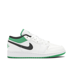 Jordan 1 Low White Lucky Green Tumbled Leather (GS) 553560-129 - Phonecase4u photo 1