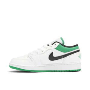 Jordan 1 Low White Lucky Green Tumbled Leather (GS) 553560-129 - Phonecase4u photo 2