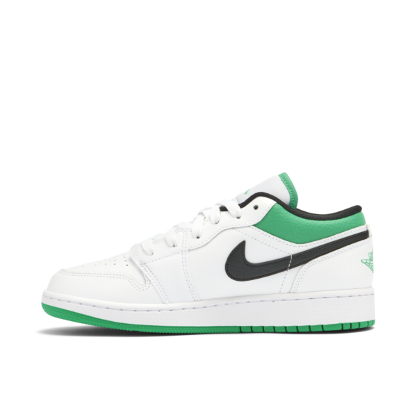 Jordan 1 Low White Lucky Green Tumbled Leather (GS) 553560-129 - Phonecase4u photo 2