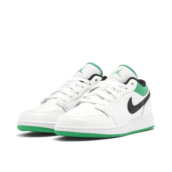 Jordan 1 Low White Lucky Green Tumbled Leather (GS) 553560-129 - Phonecase4u photo 4