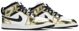Jordan 1 Mid Metallic Gold Black White (PS) DC1422-700 - Phonecase4u photo 3