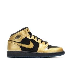 Jordan 1 Mid Metallic Gold Coin Black (GS) 555112-905 - Phonecase4u photo 1