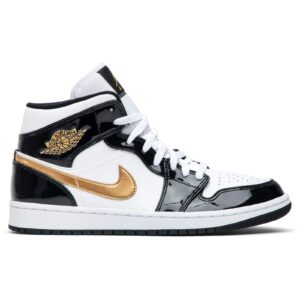 Jordan 1 Mid Patent Black White Gold 852542-007 - Phonecase4u photo 1