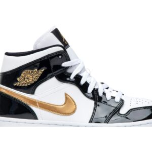 Jordan 1 Mid Patent Black White Gold 852542-007 - Phonecase4u photo 2
