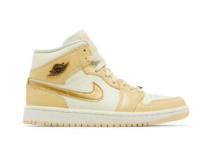 Jordan 1 Mid SE Pale Vanilla Metallic Gold (Women's) FB9892-200 - Phonecase4u photo 1