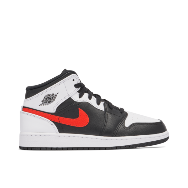 Jordan 1 Mid White Black Chile Red (GS) 554725-075 - Phonecase4u photo 1