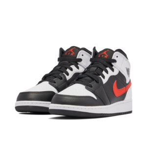Jordan 1 Mid White Black Chile Red (GS) 554725-075 - Phonecase4u photo 3
