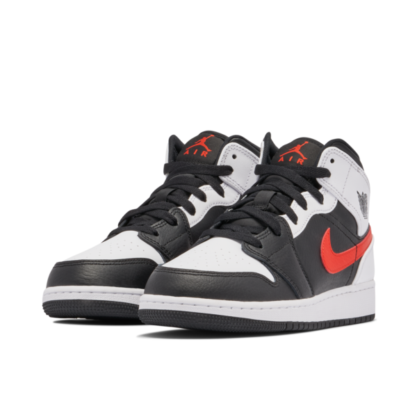 Jordan 1 Mid White Black Chile Red (GS) 554725-075 - Phonecase4u photo 3