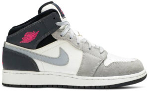 Jordan 1 Mid White Grey Hyper Pink (GS) 555112-117 - Phonecase4u photo 1