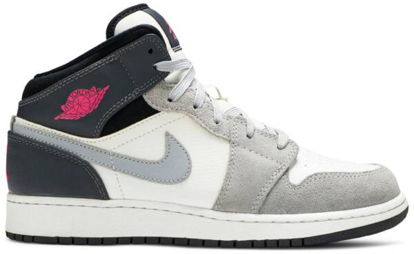 Jordan 1 Mid White Grey Hyper Pink (GS) 555112-117 - Phonecase4u photo 1