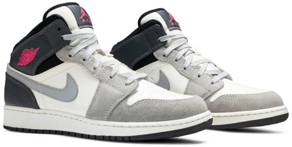 Jordan 1 Mid White Grey Hyper Pink (GS) 555112-117 - Phonecase4u photo 3