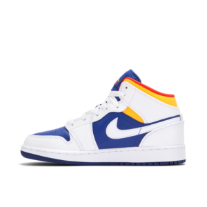 Jordan 1 Mid White Laser Orange Deep Royal Blue (GS) 554725-131 - Phonecase4u photo 2