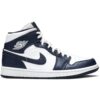 Jordan 1 Mid White Metallic Gold Obsidian 554724-174 - Phonecase4u photo 1