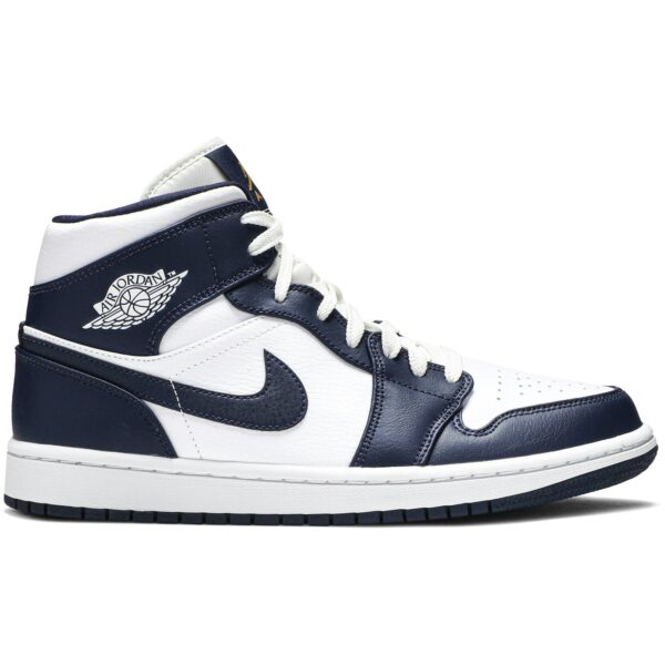 Jordan 1 Mid White Metallic Gold Obsidian 554724-174 - Phonecase4u photo 1