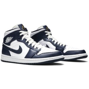 Jordan 1 Mid White Metallic Gold Obsidian 554724-174 - Phonecase4u photo 8