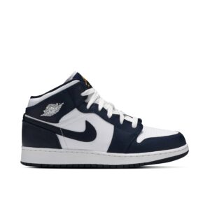Jordan 1 Mid White Metallic Gold Obsidian (GS) 554725-174 - Phonecase4u photo 1