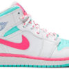Jordan 1 Mid White Pink Green Soar (GS) 555112-102 - Phonecase4u photo 1