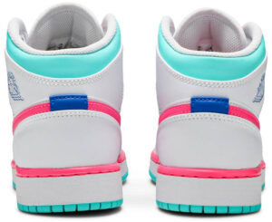Jordan 1 Mid White Pink Green Soar (GS) 555112-102 - Phonecase4u photo 2