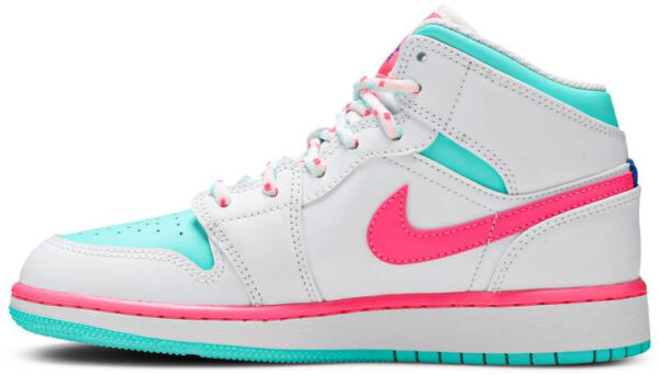 Jordan 1 Mid White Pink Green Soar (GS) 555112-102 - Phonecase4u photo 4