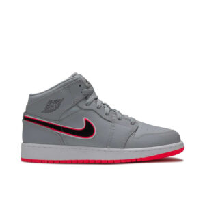 Jordan 1 Mid Wolf Grey Racer Pink Black (GS) 555112-060 - Phonecase4u photo 1