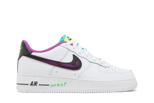Nike Air Force 1 Low '07 LV8 Just Do It! White Vivid Purple (GS) DX3933-100 - Phonecase4u photo 1