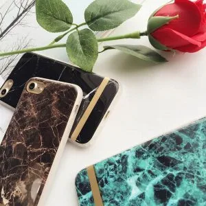 Elegant Marble Coque Granite Pattern Soft TPU IMD Silicone Simple Love Couples Phone Back Cover Case For iPhone 6 6S Plus 7 Plus