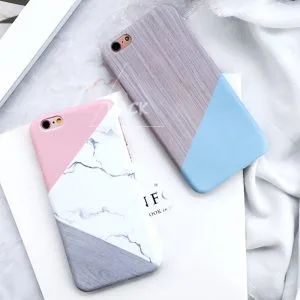 Fashion Marble Phone Cases For iPhone 6: Geometric Splice Pattern Stone Back