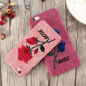 KISSCASE Retro Rose Embroidery Phone Case For Samsung Galaxy S8 S8 Plus Hard Back Cover For Samsung S8 Plus For iPhone 7 7 Plus