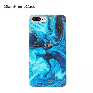 Case for iPhone 6 & 7: Blue Gradient Marble Hard Back Cover