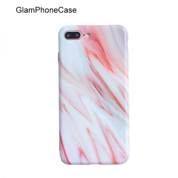 New Glossy Granite Lovely-Pink-Marble-Phone-Case-For-iPhone 7 7plus 6s 6 6Plus 6splus