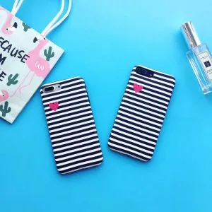 Retro Stripe Heart Military Women Phone Cases for iphone6 6s 6Plus 6sPlus i6 6p 6sp Soft Silicone Women Female Style Cover