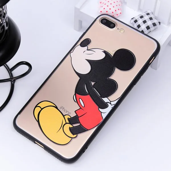 cute Cartoon Mickey Minnie Mouse Kiss Love Couple Soft TPU Back Cover phone Case for iPhone 7 plus 6 6s plus Fundas fashion - Image 6