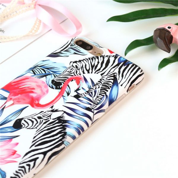 LOVECOM Cute Animal Zebra flamingo Print Phone case for Iphone 6 & 7 - Image 2