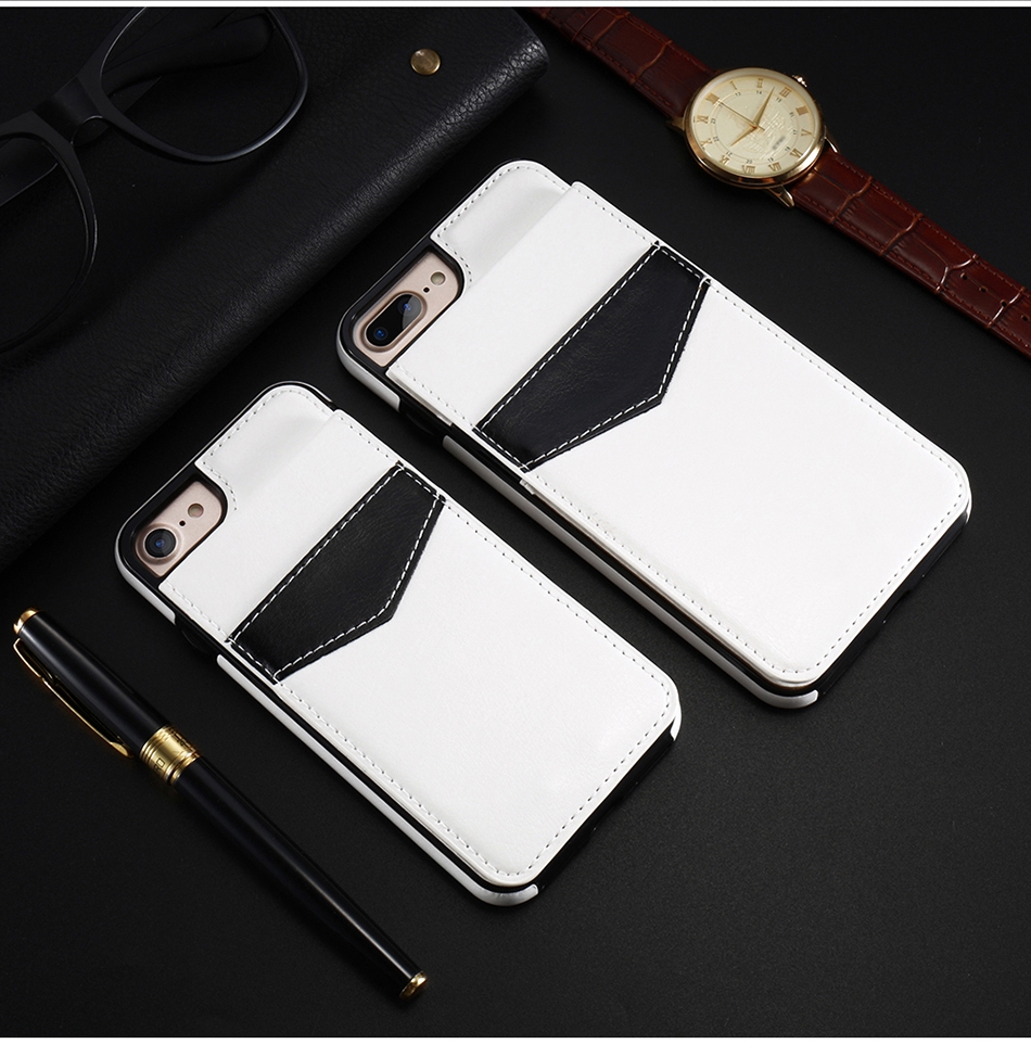 remarkable leather wallet phone case with luxury business style (white)