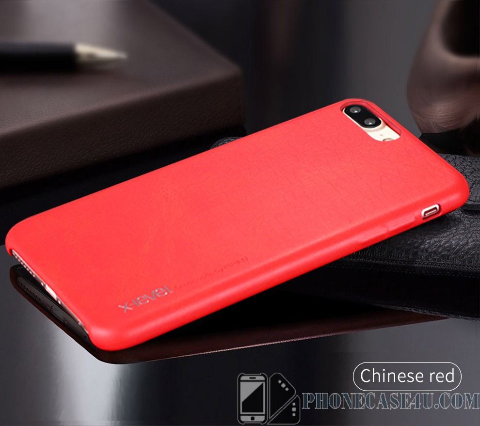 Chinese Red X-Level Vintage TPU Leather Phone Case For iPhone 8
