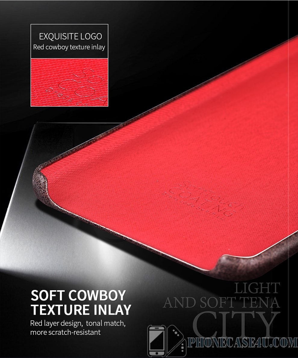 Soft cowboy texture inlay - red layer design, tonal much and more scratch resistant