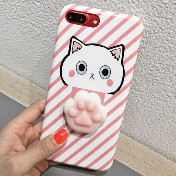 iPhone 6, iPhone 7 Case: Squishy Soft Cat 3D Cartoon Pressure Release Back - Squeeze Cover - Image 3