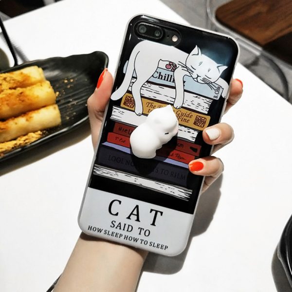 iPhone 6, iPhone 7 Case: Squishy Soft Cat 3D Cartoon Pressure Release Back - Squeeze Cover - Image 4