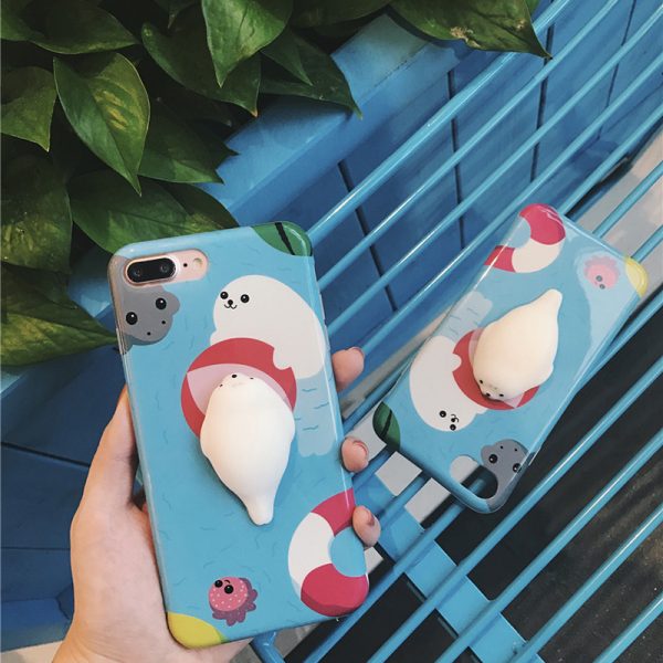 iPhone 6, iPhone 7 Case: Squishy Soft Cat 3D Cartoon Pressure Release Back - Squeeze Cover - Image 6
