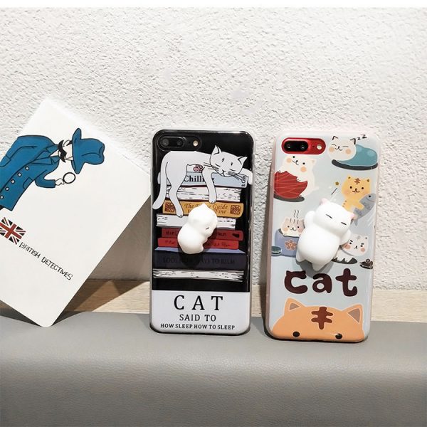 iPhone 6, iPhone 7 Case: Squishy Soft Cat 3D Cartoon Pressure Release Back - Squeeze Cover - Image 7