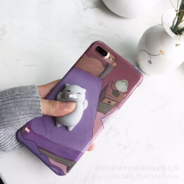 iPhone 6, iPhone 7 Case: Squishy Soft Cat 3D Cartoon Pressure Release Back - Squeeze Cover - Image 2