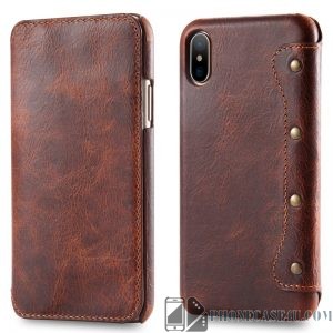 Real Leather Luxury Wallet Phone Case For iPhone XR  - Retro Collection #2019 Style