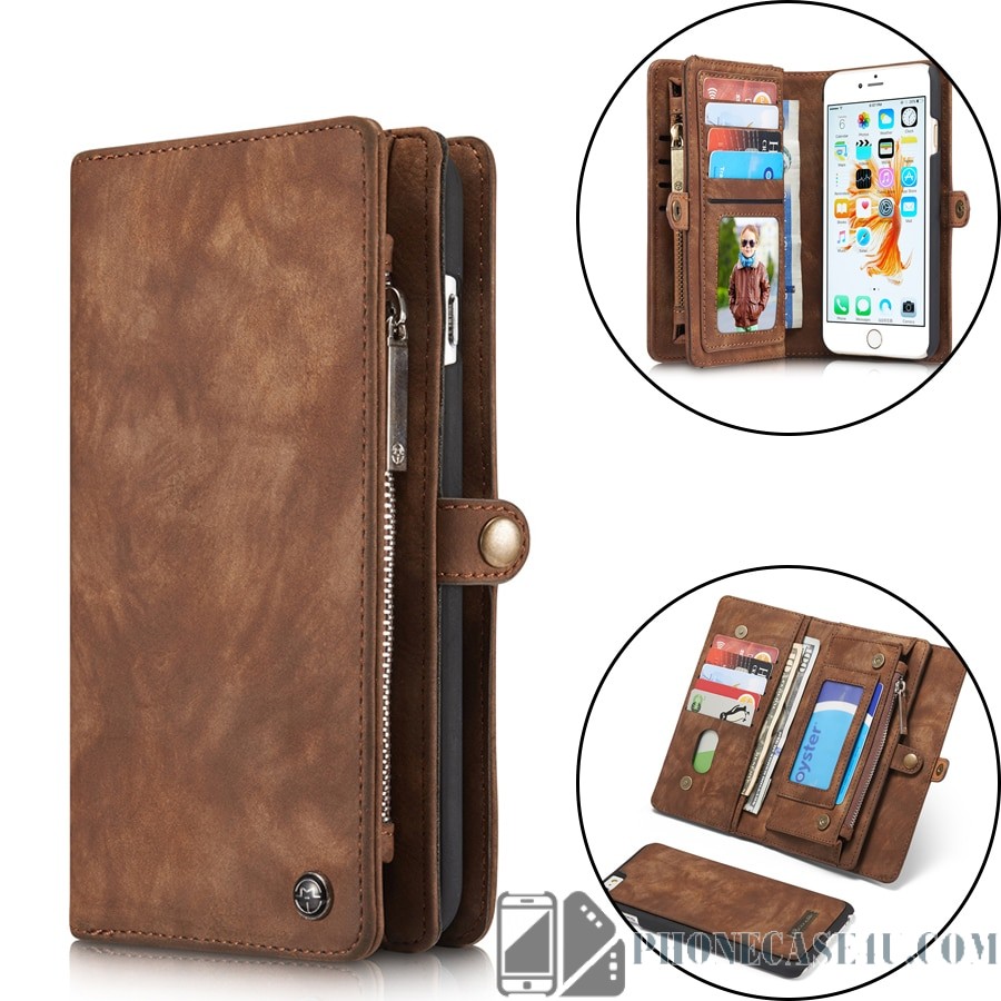 Full Wallet Leather Case For iPhone - Card Slot, Money Slot And Photo Frame