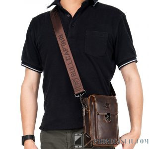 BULLCAPTAIN Real Leather Male Waist - Phone Bag For Men  1