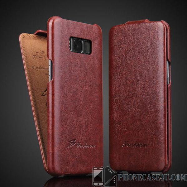 Vertical Flip Cover Case for Samsung Galaxy S -  Luxury Genuine Leather