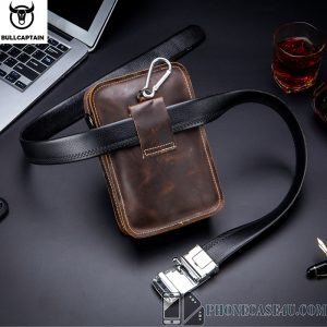 BULLCAPTAIN Real Leather Male Waist - Phone Bag For Men  2